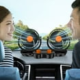 Car Fan 12V/USB Portable Rocking Head Fan Double Switchs Double Head