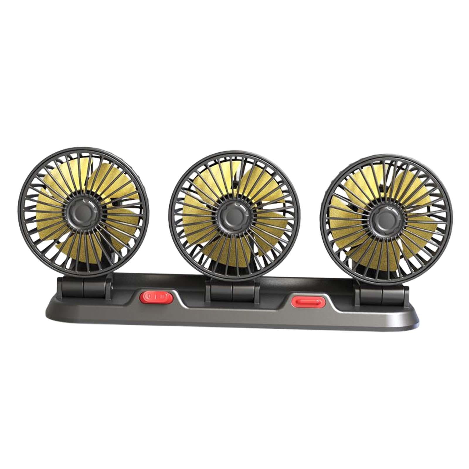 Car Fan 3 Head Automobile Vehicle Fan Auto Car Fans, Air Circulation Fan, for Truck 12V