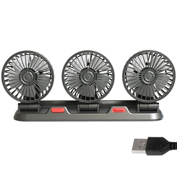 Car Fan 360 Degree Adjustable 3 Head Air Fan Automotive Electric Fan USB 5V/12V/24V Fan 2 Speeds Car Silent Fan For Car