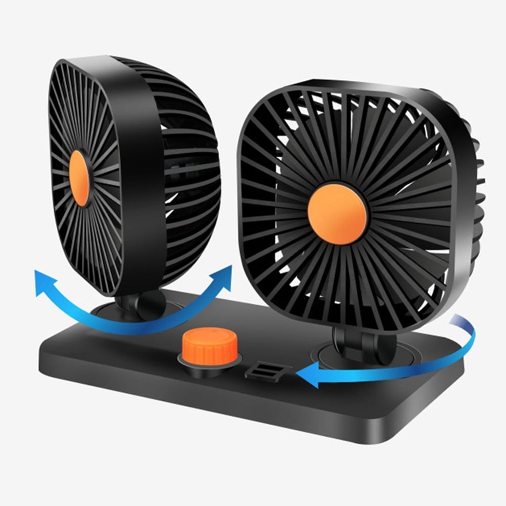 Car Fan Cooling 12V 24V Car Fan Dual Head Usb Car Fan 2 Speeds Double Fan