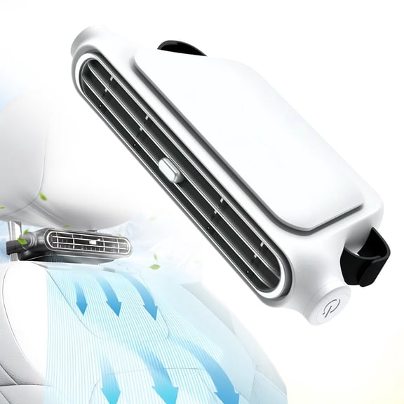 Car Fan for Driver and Passenger's Seat, Car Seat Fan USB Plug-in Dual Turbo High Wind Power Car Interior Rear Pillow Car Fans, 3 Speeds Car Fans for Backseat