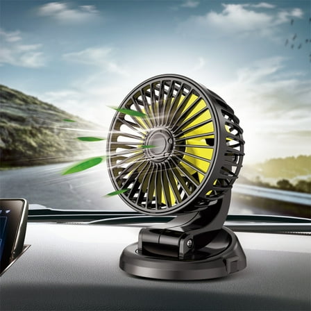 Car Fan, Portable USB Cooling Fan, Low Noise, for Car Dashboard, Desk Fan for Van, Wind Electric Fan for Cool Inside, Yellow