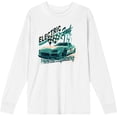 thumbnail image 1 of Car Fanatic Electric Fast Teal Sports Car White Adult Crew Neck Long Sleeve Tee-XXL, 1 of 3
