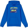 thumbnail image 1 of Car Fanatic Green Lightning Adult Blue Long Sleeve Hoodie-Medium, 1 of 3