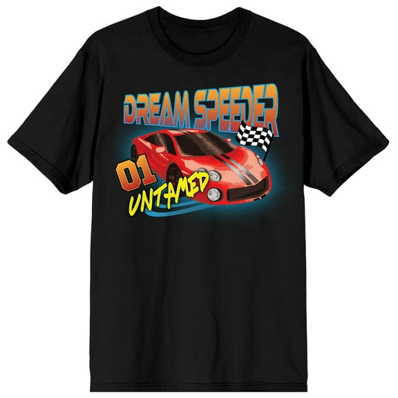 Car Fanatic Red Car With Black Stripe Dream Speeder Men's Black Graphic Tee-3XL