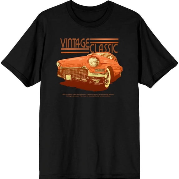Car Fanatic Vintage Classic Orange Car Men's Black Crew Neck Short Sleeve Tee-XXL