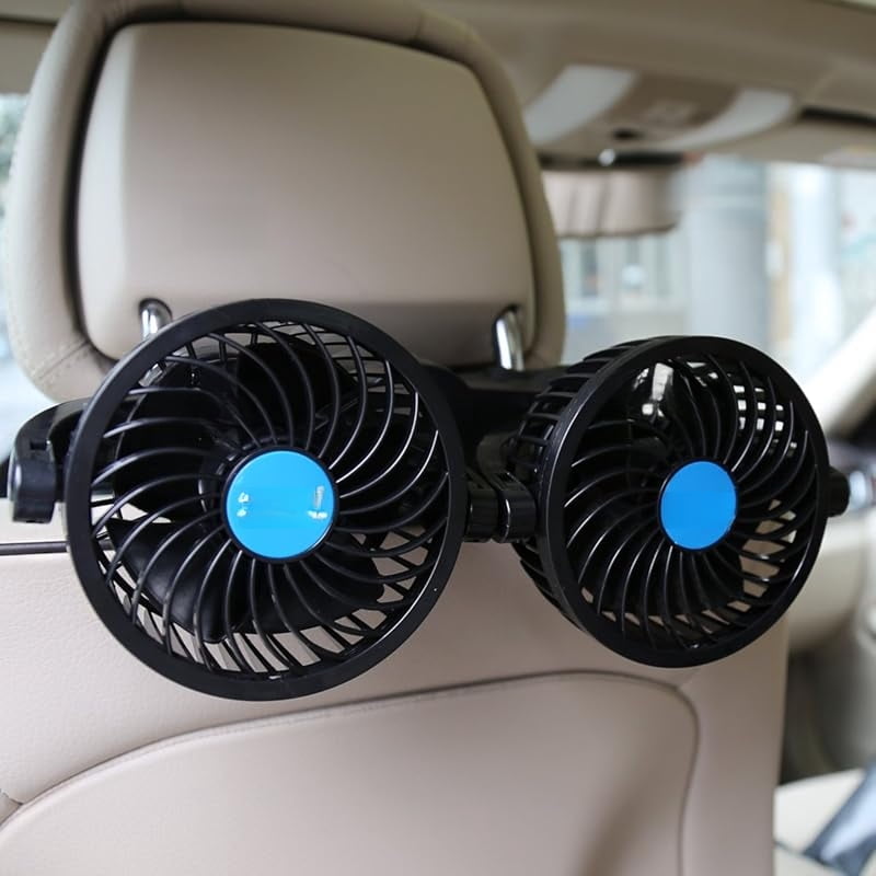 Car Fans for Backseat - Dual Head USB Cooling Car Fan for Kids, 360 ...
