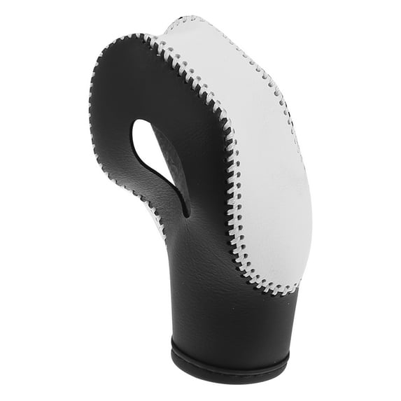 Car Faux Leather Black White Gear Shift Knob Cover for Ford Focus 2012-2018 Escape Fusion Fiesta Transit Van White Line