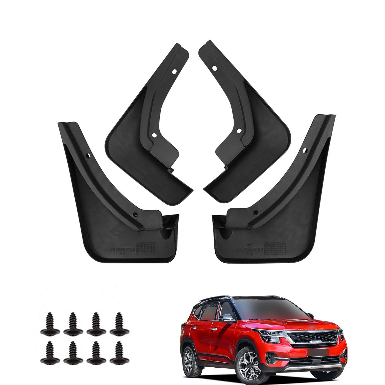 Guardabarros para Kia KX3 Seltos 2020-2021, protectores de salpicaduras, delanteros y traseros, 4 piezas, guardabarros para ruedas y neumáticos, negro