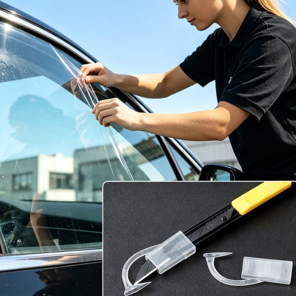 Car Film Safety Cutting Tool Kit, Vinyl Wrap Ppf Cutter for Paintwork-friendly Trimming, Window Tint Installation Tool for Holiday Car Detailing, Topliu