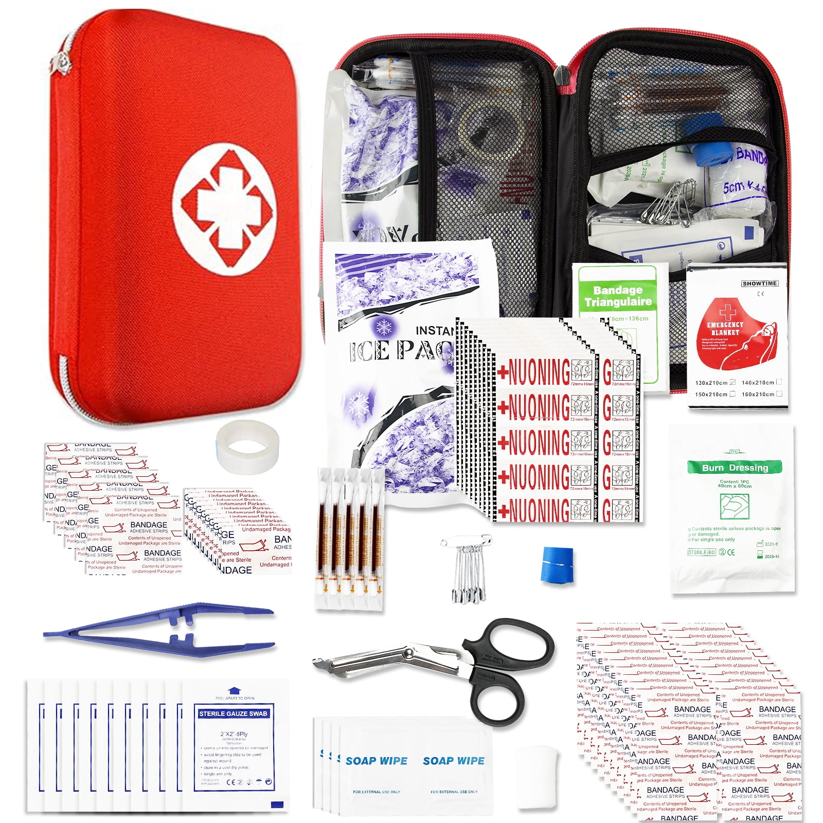 Car First Aid Kit Emergency Kit 276 Piece Travel Camping Essentials ...