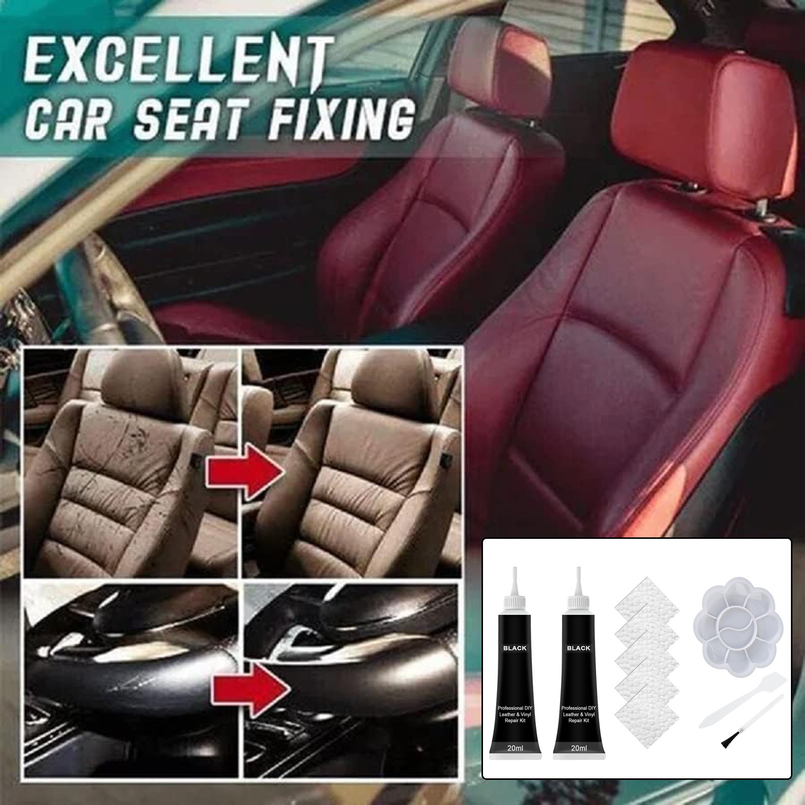 Car Fix Dent Auto Leather Restorer Kit Repaint Your Car Bag Shoes Or