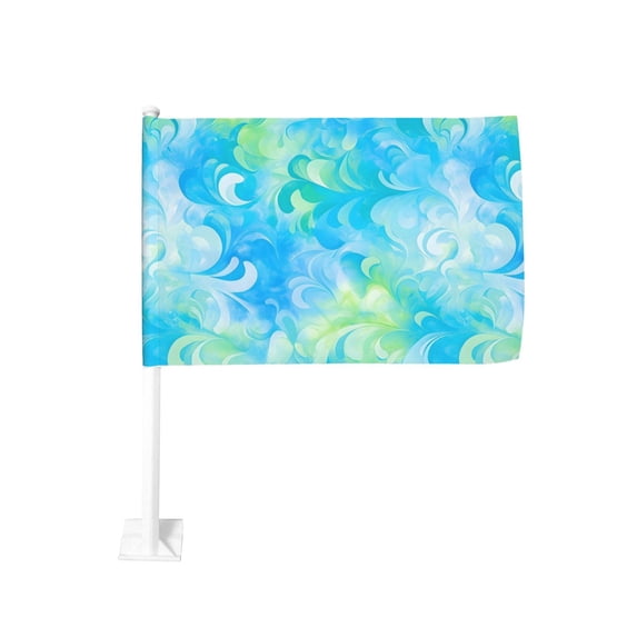 Car Flag12x18 No Pole Is Not Easy To Fade Fast Dry Hole Design Can Wear Flagpole Easy To Install For Car Family Business Travel Lightseagreen Tie-Dye Background Vibrant Colors And Swirling (3)