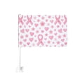 thumbnail image 1 of Car Flag12x18 No Pole Is Not Easy To Fade Fast Dry Hole Design Can Wear Flagpole Easy To Install For Car Family Business Travel Watercolor Pink Ribbon Pattern With Hearts And Stars, 1 of 8