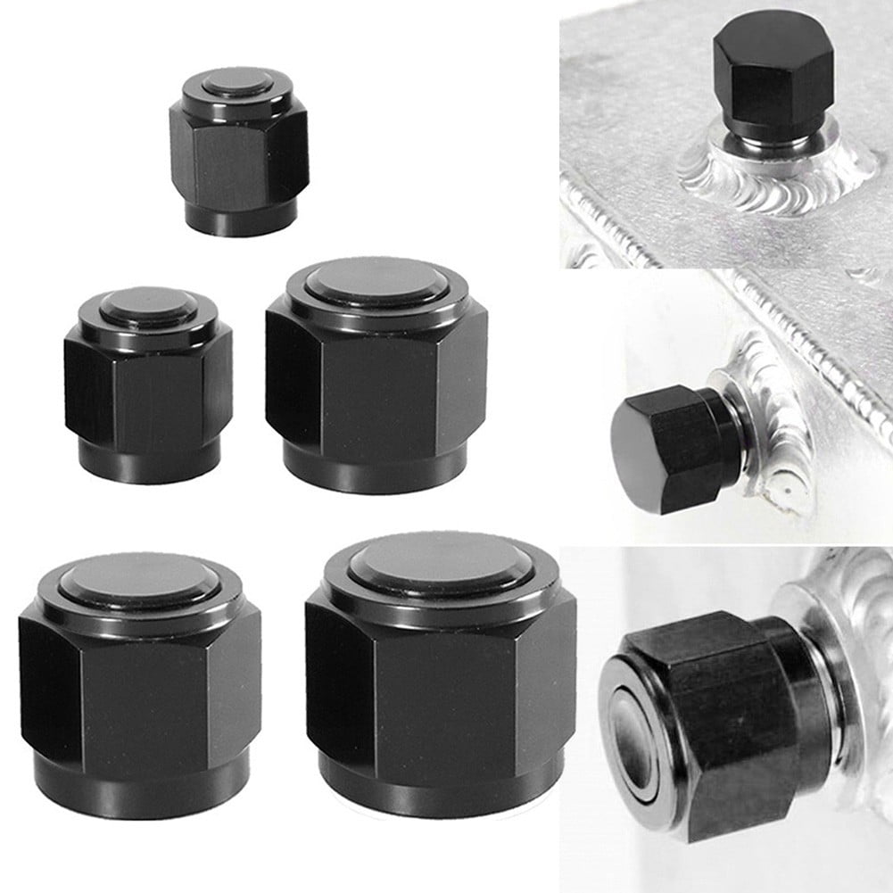 A ABSOPRO 2 Stück Universal Bördel Kappen Adapter Schwarz AN8
