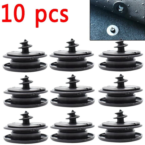 Car Floor Mat Clips 10 Sets Black PVC Carpet Retainer Fixing Holders for Double Layer Mats for Fit