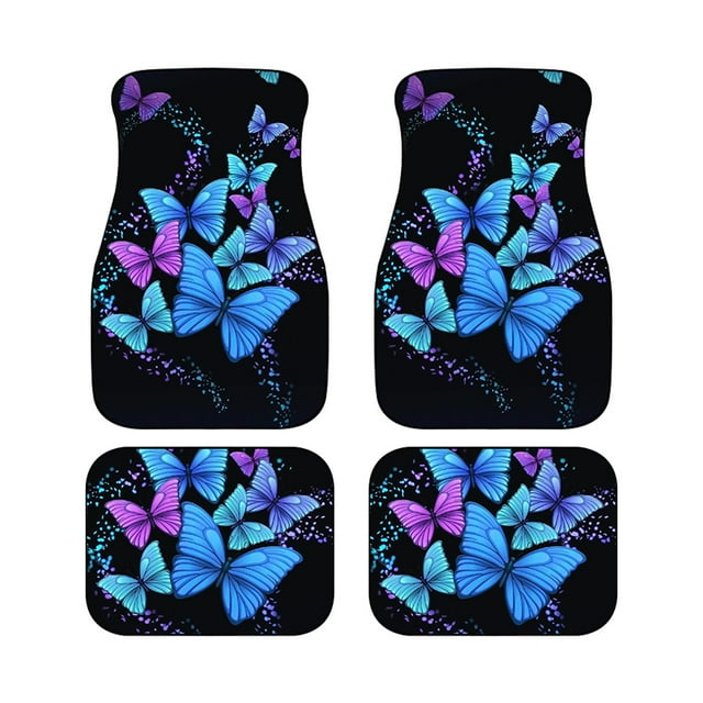 Car Floor Mat Colorful Butterfly Print Car Mat Unique Carpet Floor Mat Universal Car Floor Mat All Weather Protection Front Seat