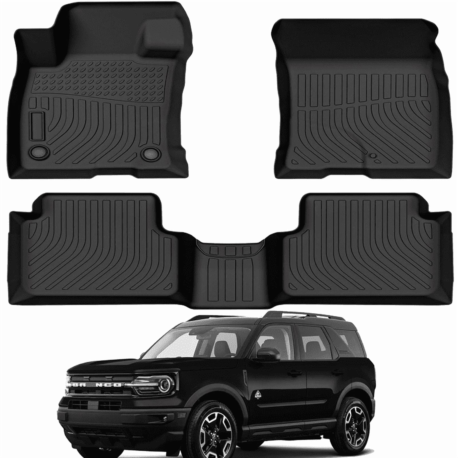 Car Floor Mats for 2021-2025 Ford Bronco Sport/2022-2025 Ford Maverick - Custom Fit TPE Rubber Non-Slip Automotive Floor Liners, Easy to Clean All-Weather Car Mats