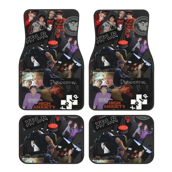 Car Floor Mats 4 Piece Set Sam And Colby Decoration Non Slip Floor Foot Mat Universal Floor Liner Car Accessories Automotive Protection