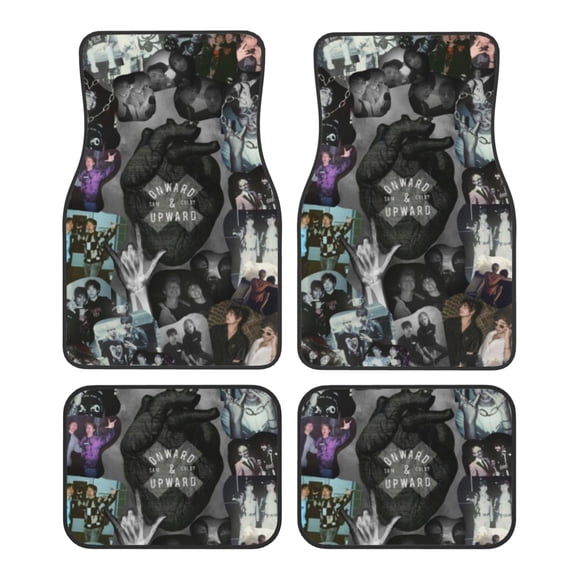 Car Floor Mats 4 Piece Set Sam And Colby Decoration Non Slip Floor Foot Mat Universal Floor Liner Car Accessories Automotive Protection