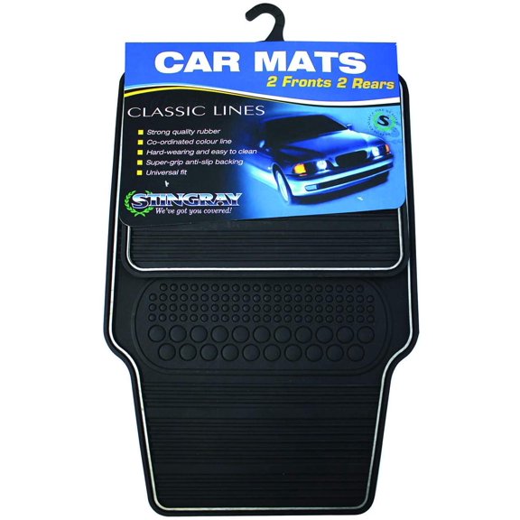 Car Floor Mats, Adjustable to Fit All Vehicles, Universal Floor Mat, Anti-Slip Backing, All Weather Floor Mats, Heavy Duty Rubber Material, Car SUV and Truck All Weather Floor Protection (Black)