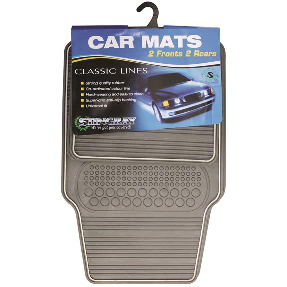 Car Floor Mats, Adjustable to Fit All Vehicles, Universal Floor Mat, Anti-Slip Backing, All Weather Floor Mats, Heavy Duty Rubber Material, Car SUV and Truck All Weather Floor Protection (Grey)