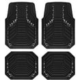 thumbnail image 1 of Car Floor Mats, Black Sparkly Crystal Bling Glitter Car Mats Set, Front and Rear Heavy Duty Rubber Car Mats with Anti-Slip Backing, All Weather, Trim-to-Fit for Automotive SUVs, Sedan, Vans, 1 of 16