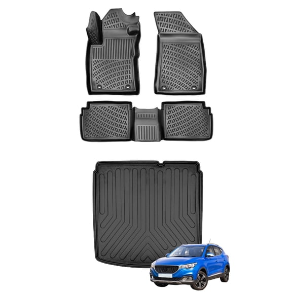 Car Floor Mats + Cargo Liner (Full Set) Compatible for MG ZS Gasoline 2021-2023 Durable