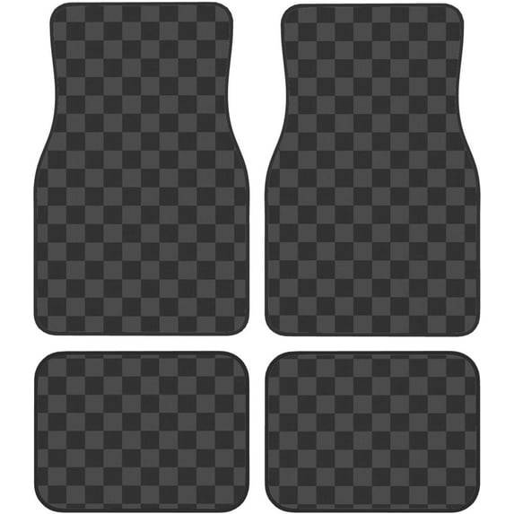Car Floor Mats Carpet 4pcs Gray Checkerboard Floor Mats for Cars Universal Vehicle Front Rear Rugs Car Decor Accessories for Trucks