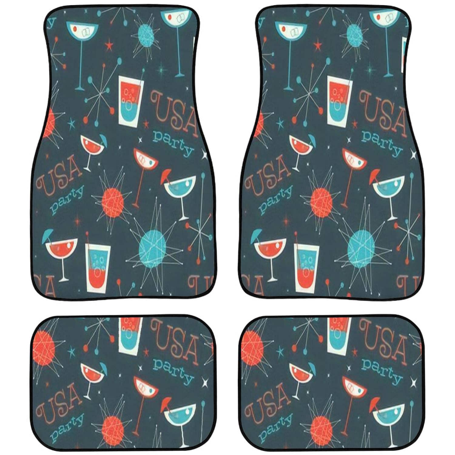 Car Floor Mats Colorful Abstract Retro Seamless Geometric Carpet