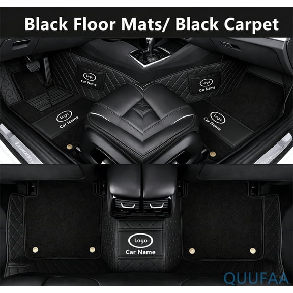 Custom Car Floor Mats For Compatible With INFINITI Q50 V37 2014-2024 Double-layer Floor Mat Full Coverage All Weather Anti-Slip Car Mat Set Waterproof Car Mats