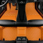 Universal Leather Floor Mats for Car Auto Diamond Pattern Red