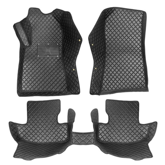 Car Floor Mats Custom Fit Ford Mustang 2015-2021 All Surround Waterproof PU Leather Front Rear Auto Floor Carpet Liners Set All Weather Protection Odorless Black