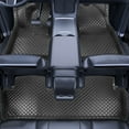 thumbnail image 1 of Car Floor Mats Custom Fit Tesla Model 3 2017 2018 2019 2020 2021 2022 PU Leather Floor Liners All Weather Protection Automotive Carpet Front Rear Row Full Set Odorless Black, 1 of 11