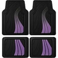 thumbnail image 1 of Car Floor Mats Full Set – Front & Rear Car Floor Mats with Aluminum Design, Anti-Slip Backing, All-Weather Protection, Trim-to-Fit Car Mats for Most Sedans, SUVs & Vans - Purple, 1 of 5