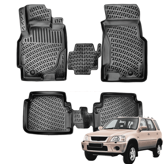 Car Floor Mats Liner Compatible for Honda CR-V 1995-2001 - Front & 2nd Row Seat - Waterproof - All Weather Floor Mats High Tech Mat - Car Accessories