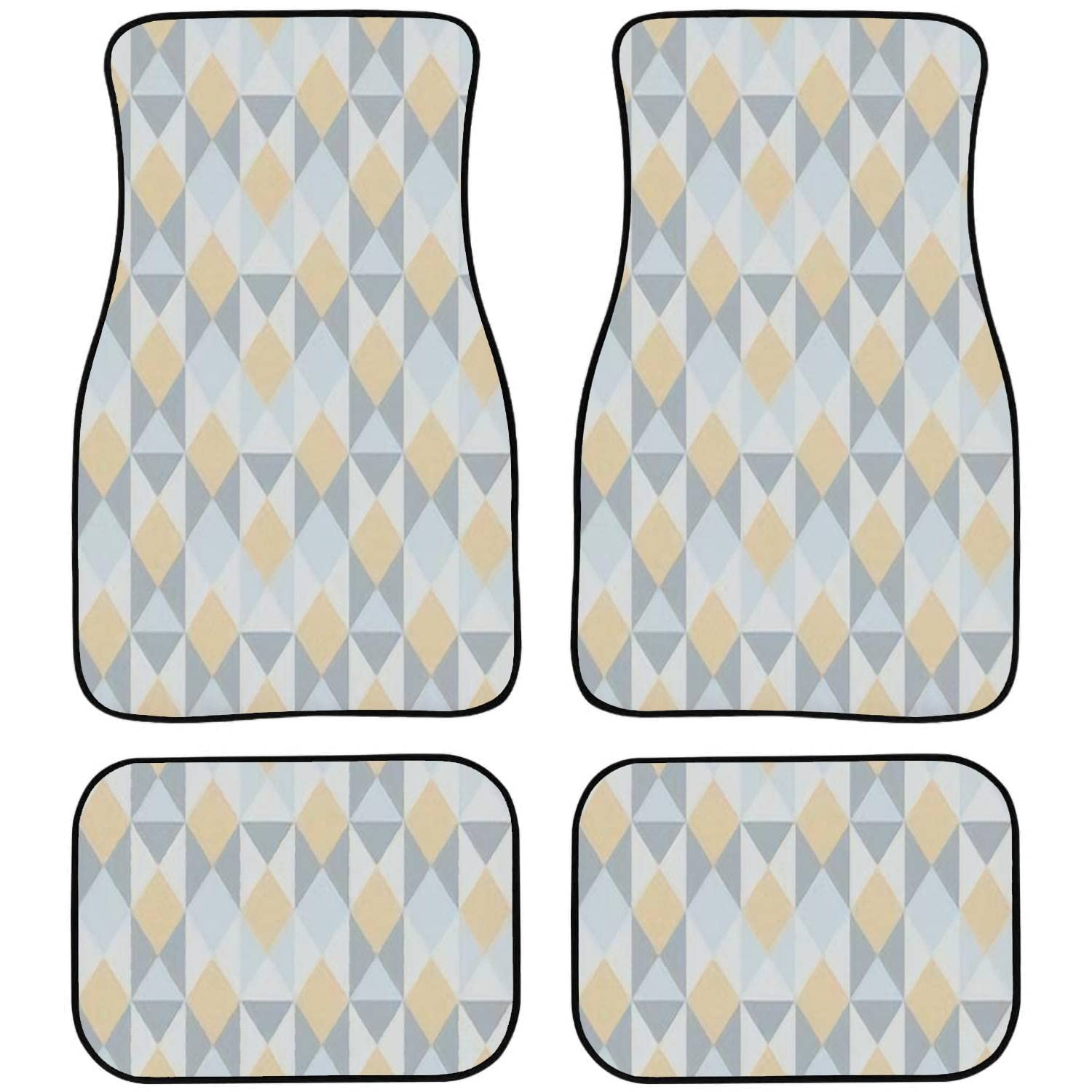 Car Floor Mats Mid Century Modern Style Retro Seamless Drop Shapes