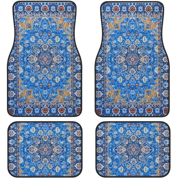 Car Floor Mats Set of 4,Antique Oriental Turkish Persian Carpet Front Rear Carpets Mat Decorative Car Floor Carpets Rugs Non-Slip Auto Car Accessories Universal Fit for Car SUV Truck Van