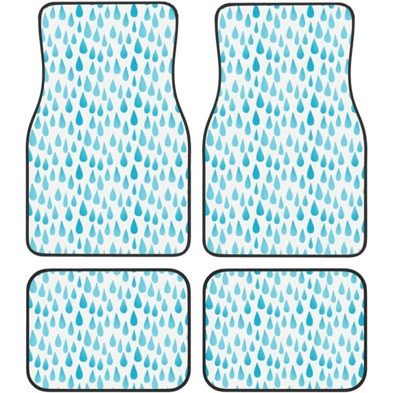 Car Floor Mats Set of 4, Oriental Antique Blue Kilim Rug Vehicle Front Rear Carpets Mats Car Floor Rugs Non-Slip Auto Foot Mats Car Accessories Universal Fit for Car SUV Truck Van