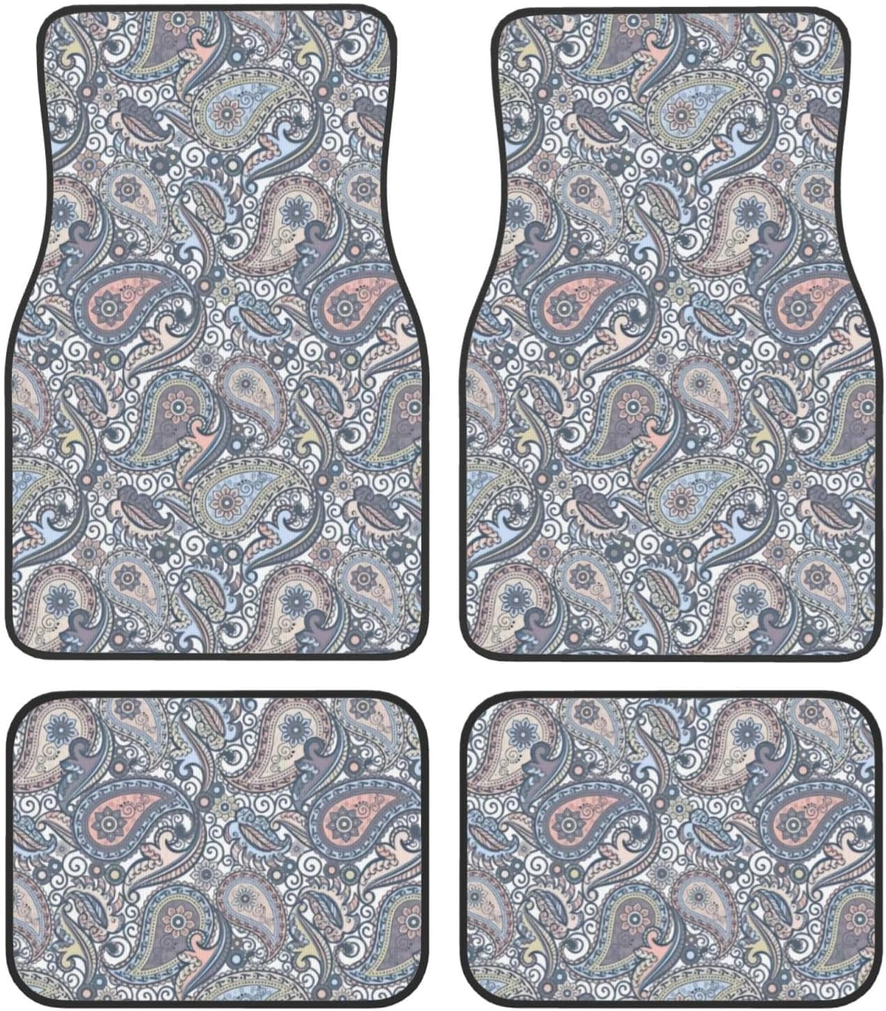 Car Rug Men Car Floor Mats Set of 4, Oriental Antique Blue Kilim Rug Vehicle Front ...