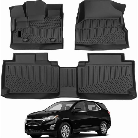 Car Floor Mats for 2012-2017 Chevy Equinox/GMC Terrain - Custom Fit TPE Rubber Non-Slip Automotive Floor Liners, Easy to Clean All-Weather Car Mats