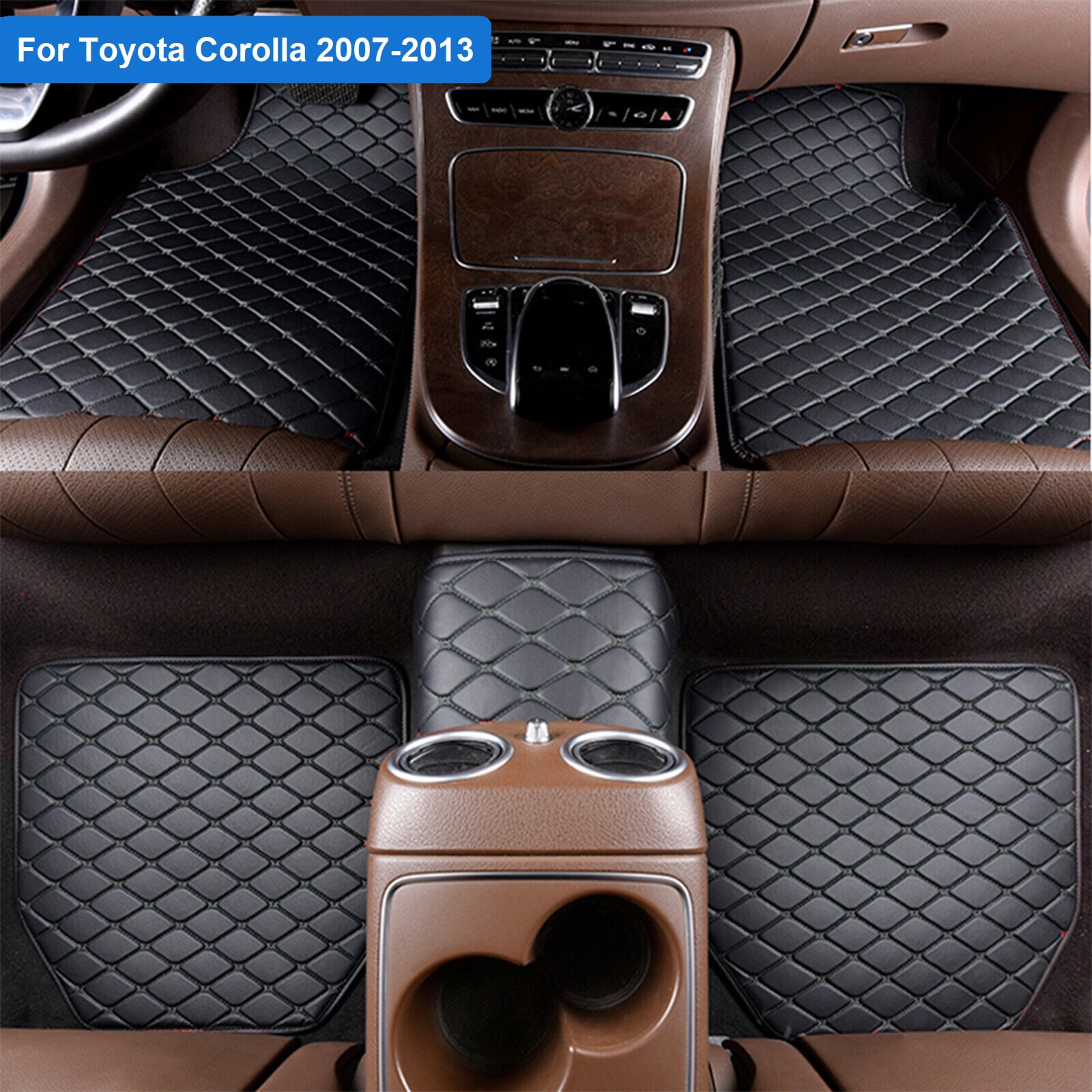 Car Floor Mats for Toyota Corolla 20072013 Pu Leather Front Rear Full