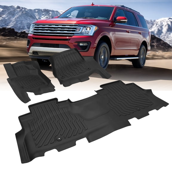 Car Floor Row Bucket Black Rubber-Car Floor Mats 2ND Row Bucket Seats Black TPE Rubber