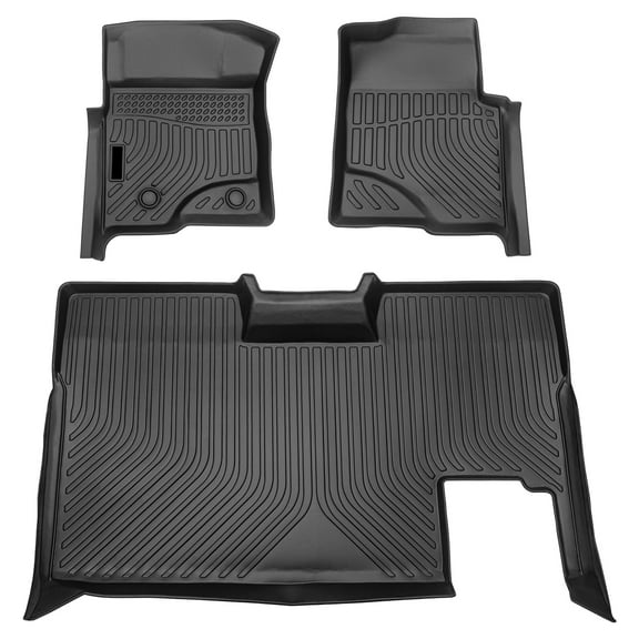 Car Floor Set - 3-Piece All-Weather Rubber Liners with - Backing-Car Floor Mats