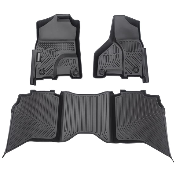 Car Floor Set Black Rubber Protective Interior Liners-Car Floor Mats