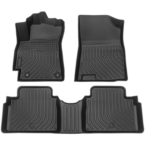 Car Floor Set, Heavy-Duty Rubber Liners with Textured Surface for Interior Protection-Car Floor Mats