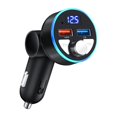 thumbnail image 1 of Car Fm Transmitter Bluetooth 5.0 4.8a Quick Charge Car Charger Handsfree Audio Receiver Auto Mp3 Player Dual Usb Led Voltmeter, 1 of 10
