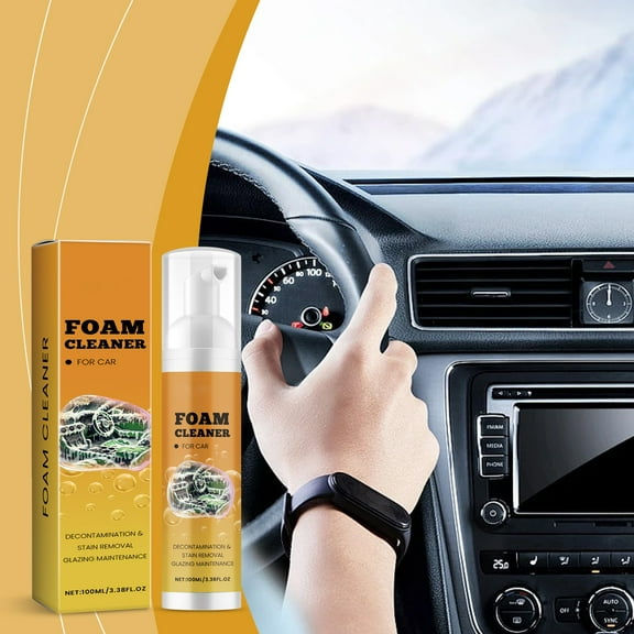 Car Foam Cleaner 100ml – Multi-Purpose Interior Maintenance Foam for Waterproof Cleaning, Car Care Product for Dashboard, Leather, and Fabric Surfaces