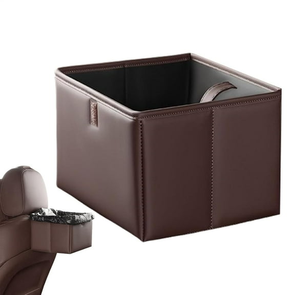 Car Foldable Trash Can, Folding Car Garbage Can, Vehicle Waste Basket Compact & Leakproof/Easy to Install & Remove for Road Trip OrganizationBrown