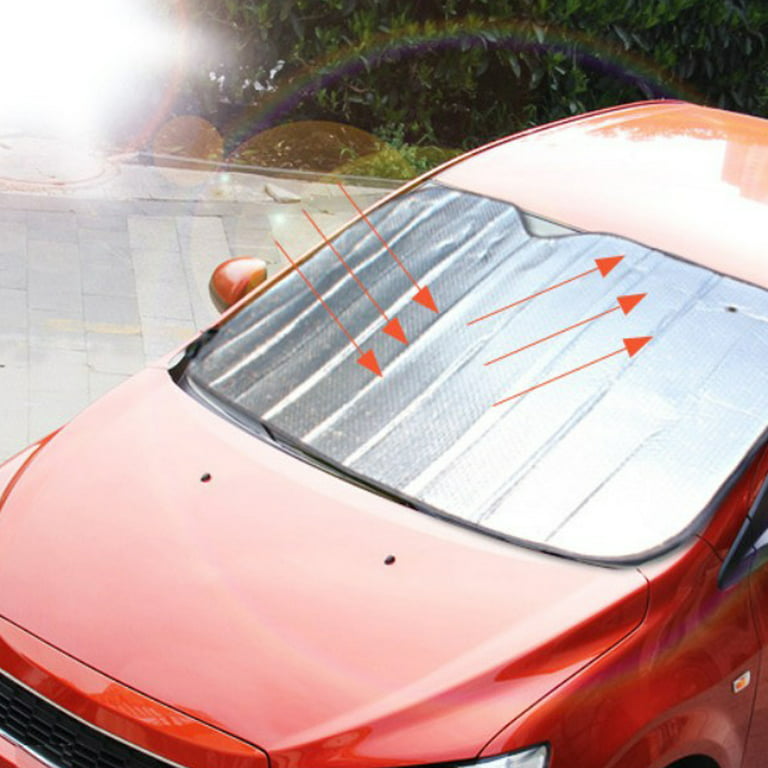 White Car Window Sunshade Foldable Reflective Sun Visor Vector Stock Vector